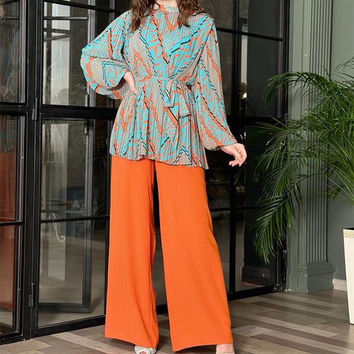 Damen modische Bluse mit voluminösen Ärmeln R&B