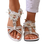 Damen Elegante Sandalen mit floralen Applikationen und verstellbarem Riemen R&B