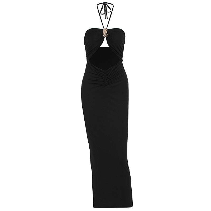 Damen figurbetontes Abendkleid mit schulterfreiem Design und eleganter Drapierung R&B