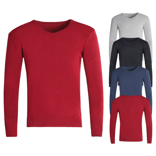 Herren klassischer V-Ausschnitt Pullover R&B