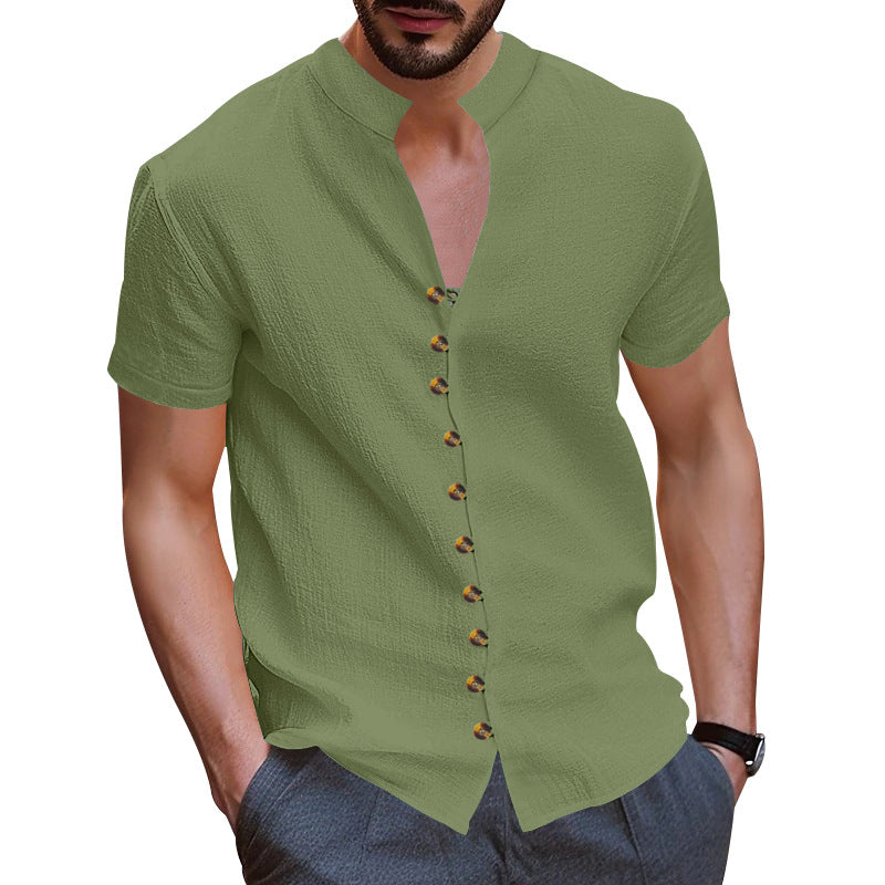 Herren Kurzarmhemd mit modernen Knopfdetails R&B