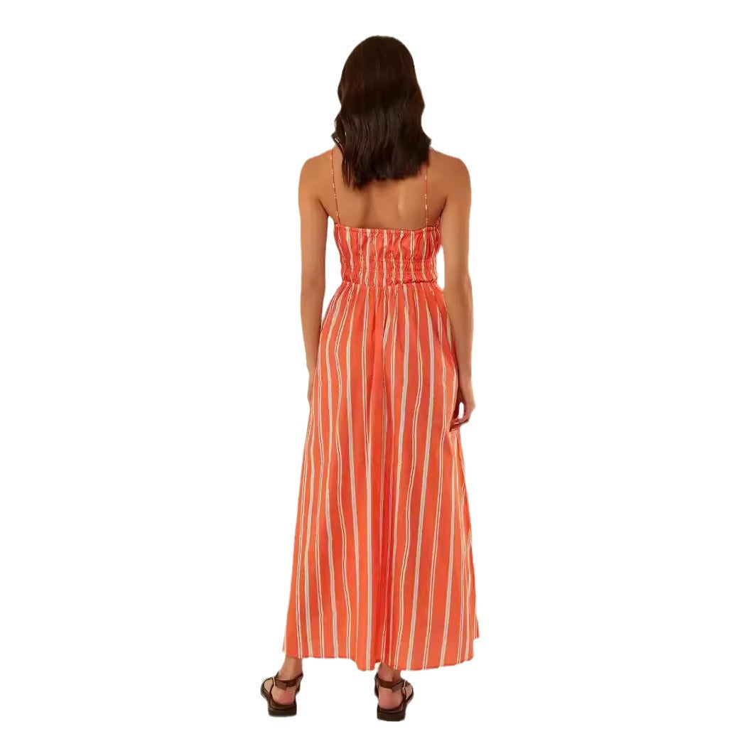 Damen Maxikleid mit elastischem Bund und verspieltem Blumenmuster R&B
