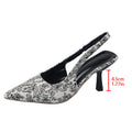 Damen Slingback-Pumps mit floralem Muster und elegantem Absatz R&B