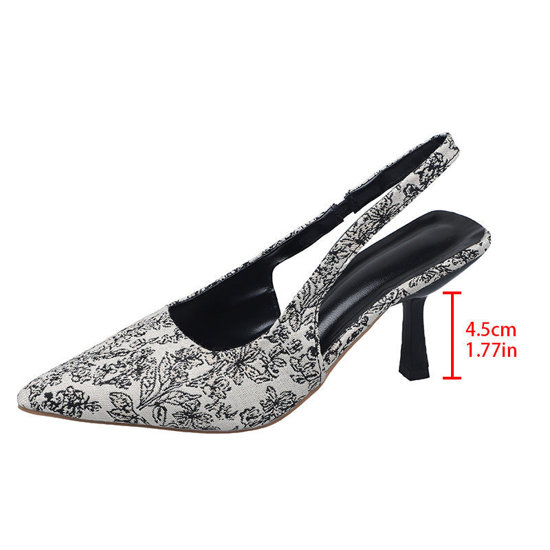 Damen Slingback-Pumps mit floralem Muster und elegantem Absatz R&B