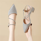 Damen Elegante und funkelnde Absatzschuhe mit raffiniertem Riemen von R&B