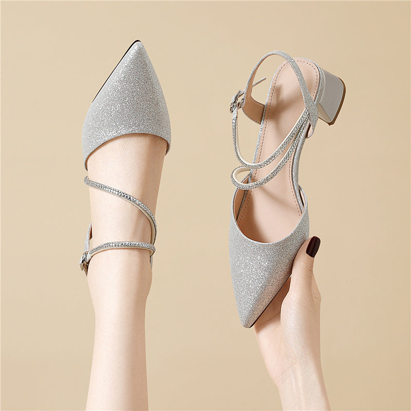 Damen Elegante und funkelnde Absatzschuhe mit raffiniertem Riemen von R&B