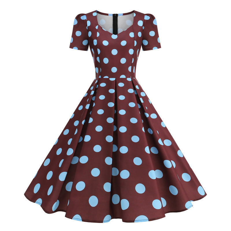 Damen Freizeitkleid mit floralem Design und schwingendem Rock R&B