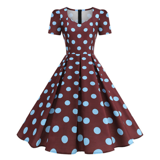 Damen Freizeitkleid mit floralem Design und schwingendem Rock R&B