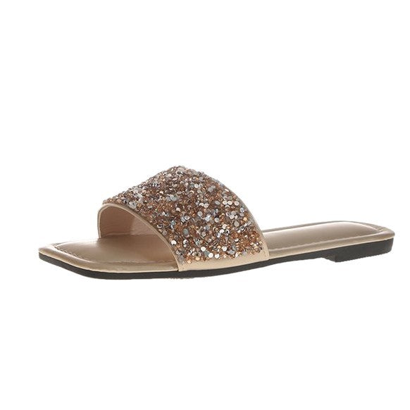 Damen elegante Strass-Pantoletten R&B