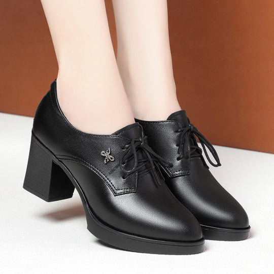Damen Elegante Schnür-Pumps mit klassischem Blockabsatz und modischer Spitzensilhouette R&B