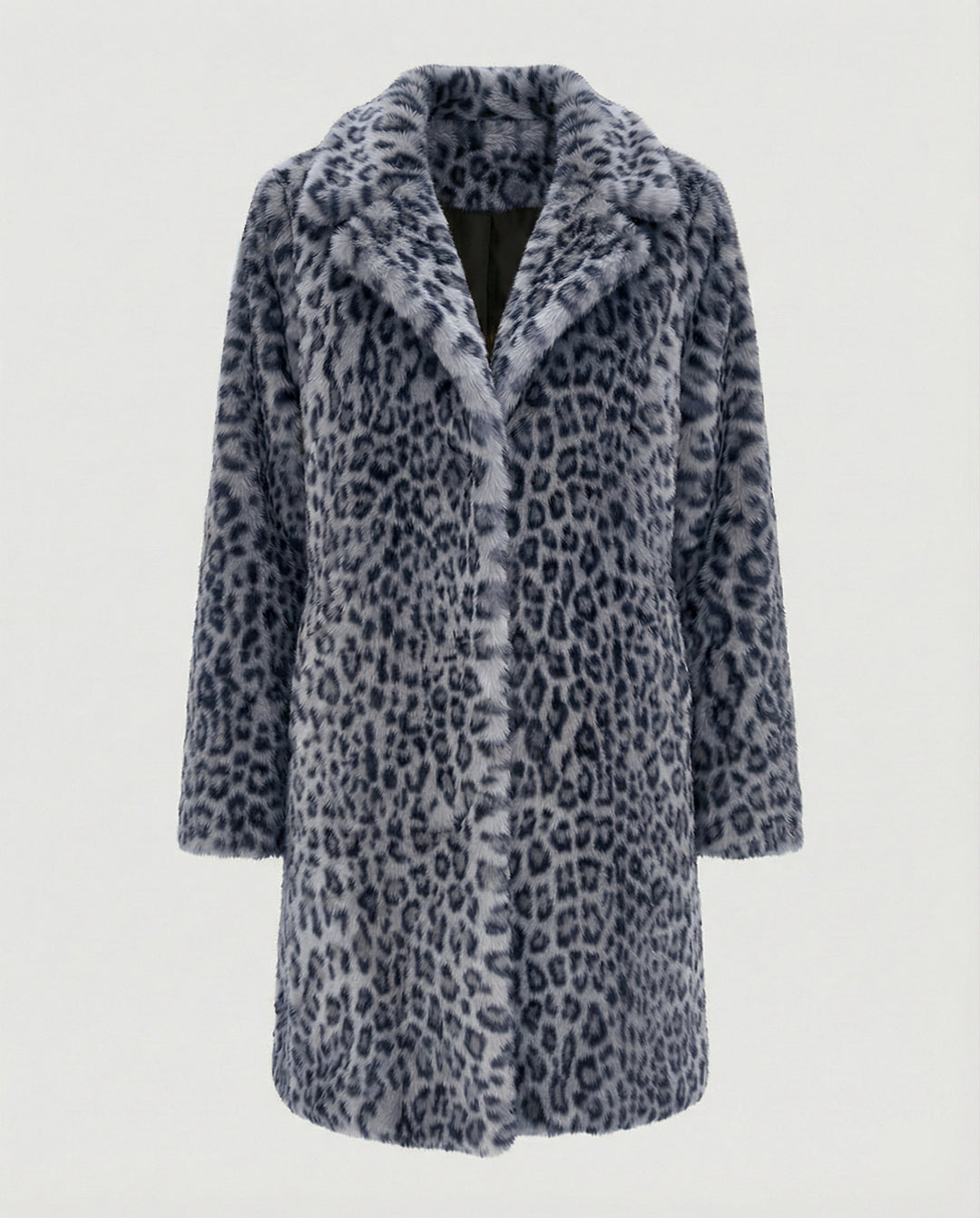 R&B | Mantel - Kunstpelz - Oversized Fit - Reverskragen - Leopardenprint