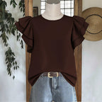 Damen Elegante Bluse mit Rüschendetails R&B