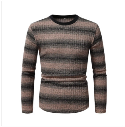 Herren Langarmshirt aus strukturiertem Material mit modischem Streifenmuster R&B