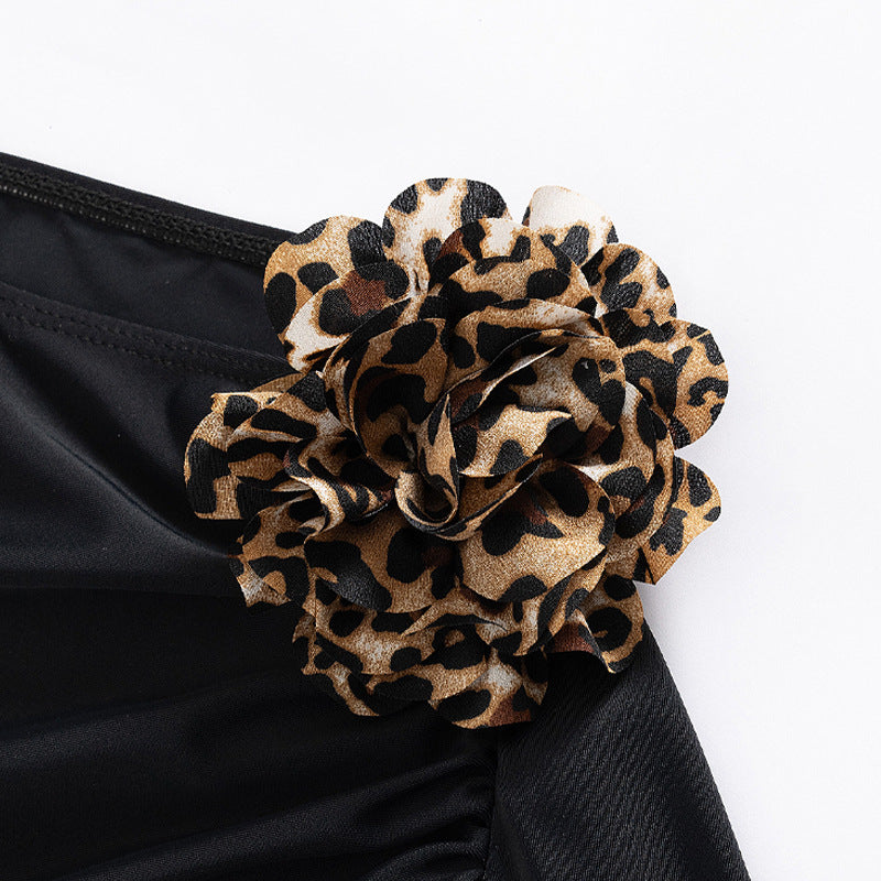 Damen Einteiler Badeanzug mit asymmetrischem Wickelrock R&B