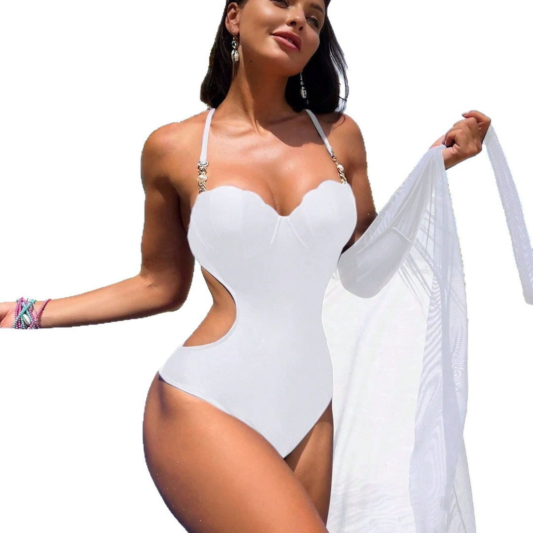 Damen Badeanzug mit transparentem Maxikleid R&B