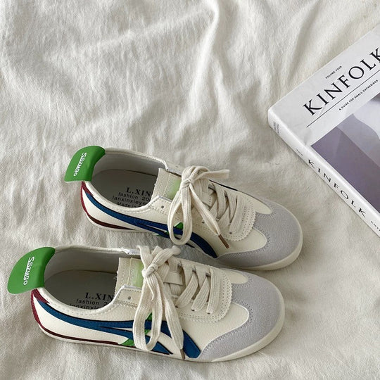 Damen Modische Sneakers im Retro-Look mit atmungsaktiver Obermaterialkombination R&B