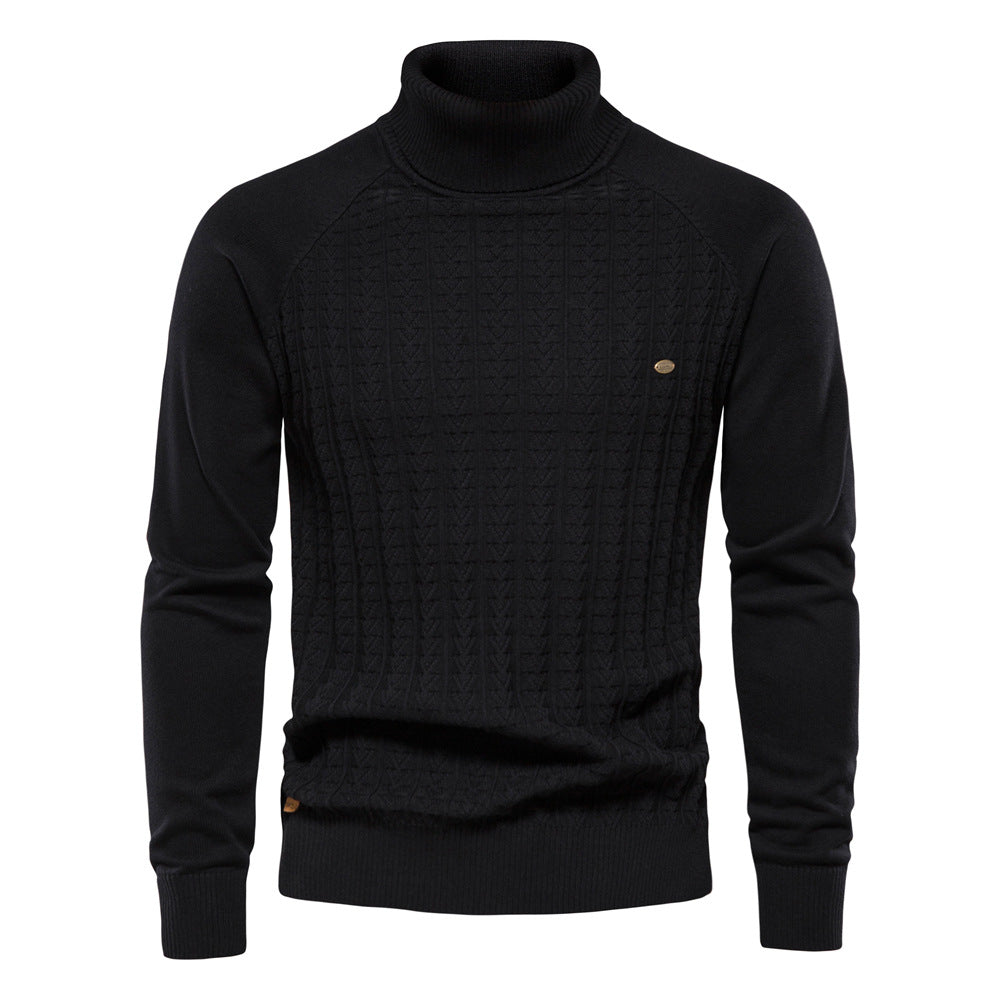 Herren Rollkragenpullover mit strukturiertem Muster R&B