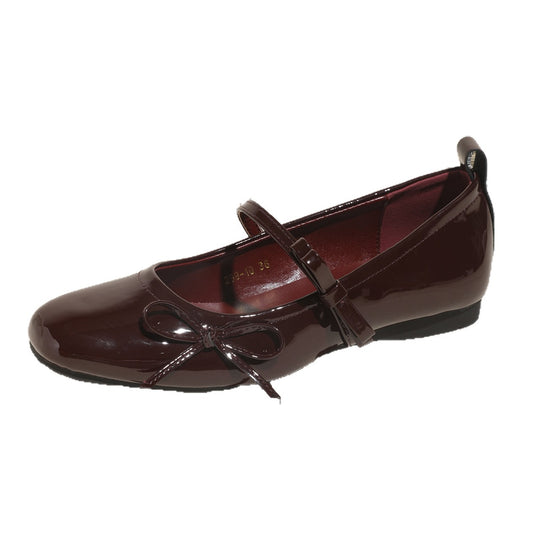 Damen Ballerinas mit schimmerndem Obermaterial und verspieltem Schleifendetail R&B