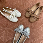 Damen Ballerina-Schuhe mit modischem Schleifendetail und hochwertiger Lederverarbeitung R&B
