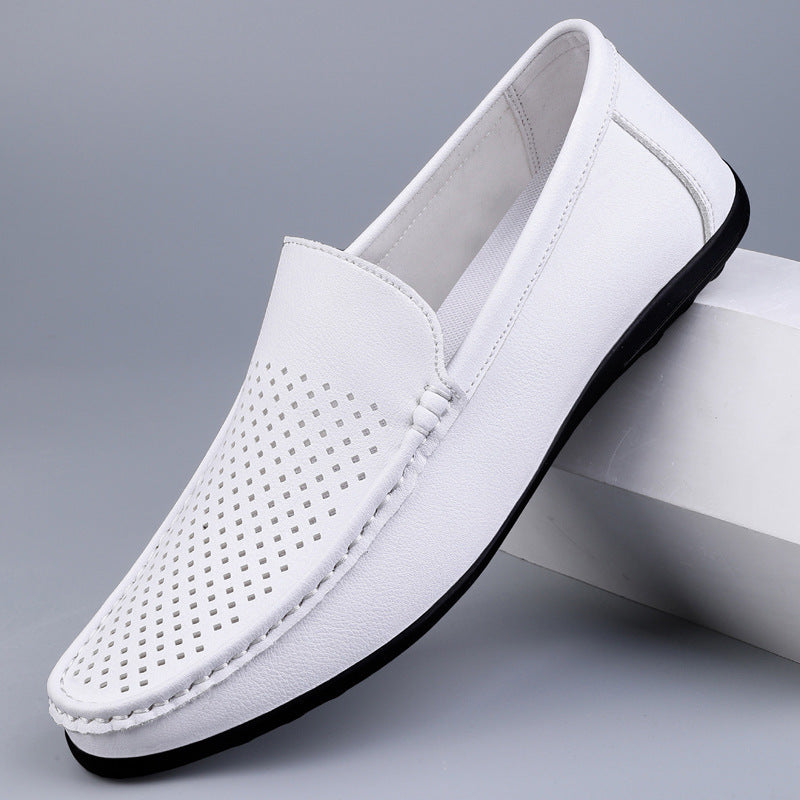 Herren Mokassins aus perforiertem Leder mit flexibler Sohle R&B