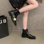 Damen elegante Stiefeletten mit modischer Schnallenverzierung R&B