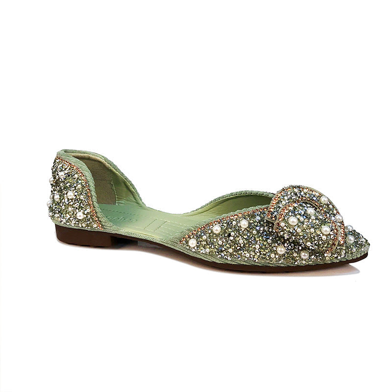 Damen Ballerinas mit funkelnden Perlenapplikationen und verziertem Obermaterial R&B