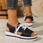 Damen sportliche Plateau-Sandalen mit atmungsaktivem Obermaterial und modischem Design R&B
