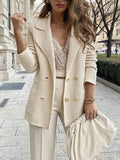 Damen Eleganter Struktur-Blazer mit verspielt klassischen Knopfdetails R&B