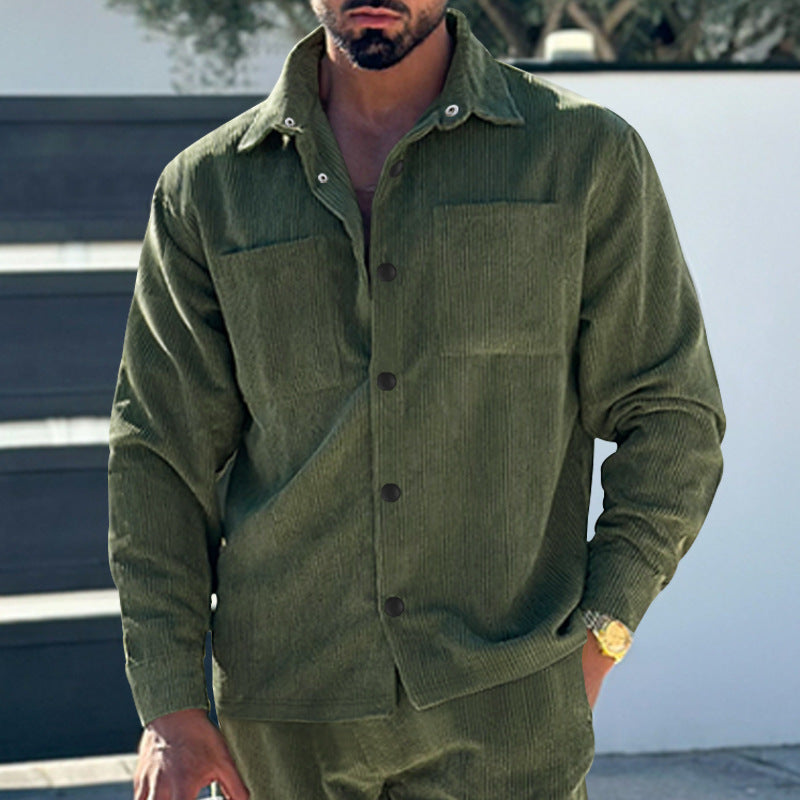 Herren Fleecejacke mit strukturiertem Design und praktischen Taschen R&B