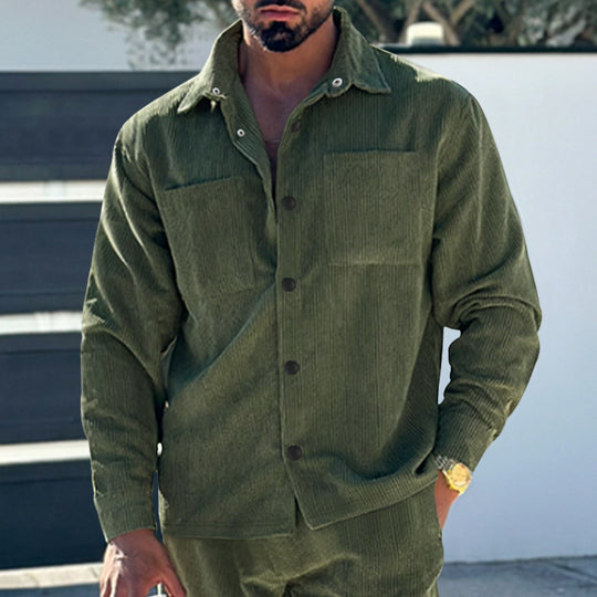 Herren Fleecejacke mit strukturiertem Design und praktischen Taschen R&B