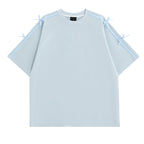Damen Oversized T-Shirt mit dekorativen Bindändern