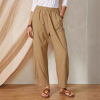 Damen Elegante Freizeithose mit elastischem Bund und praktischen Taschen R&B