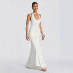 Damen Langes Wickelkleid mit tiefem V-Ausschnitt und Raffungen R&B