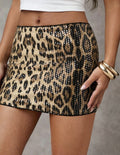 Damen Glitzernder Leopardenrock R&B