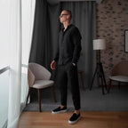 Herren lässige Langarmbluse mit strukturiertem Design R&B