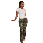 Damen Camouflage-Hose mit elastischem Bund und figurbetontem Schnitt R&B