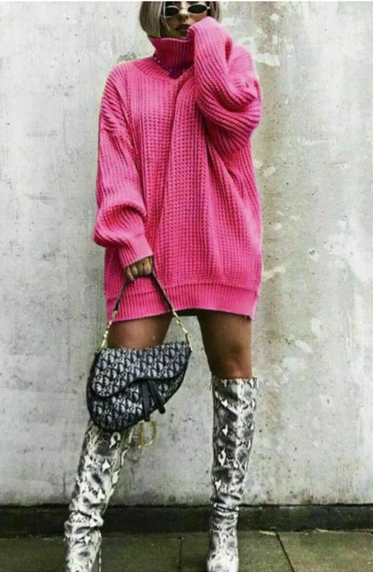 Damen Oversized Strickpullover im modernen Waffelmuster R&B