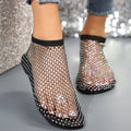Damen Elegante und funkelnde Netz-Sandalen mit transparentem Design