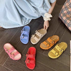 Damen bequeme Clogs mit verstellbarem Schnallenverschluss und weichem Innenfutter R&B