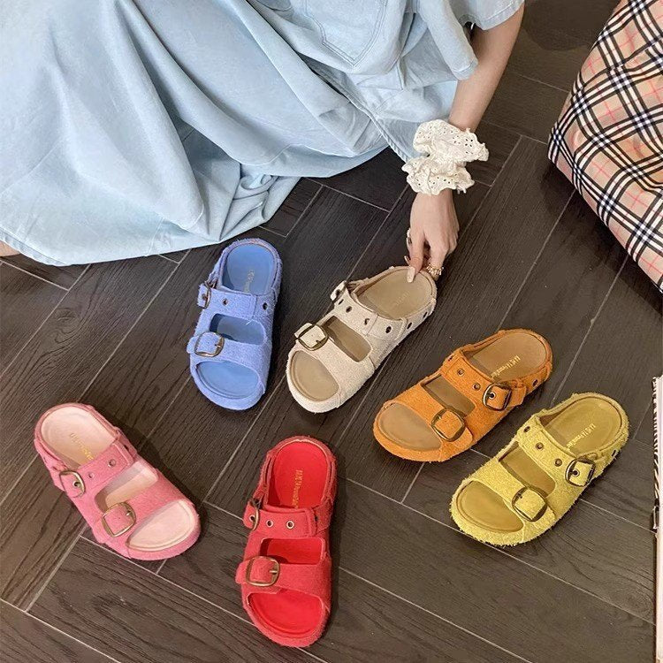 Damen bequeme Clogs mit verstellbarem Schnallenverschluss und weichem Innenfutter R&B