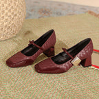 Damen Modische Ballerinas mit geflochtenem Design und blockiertem Absatz