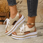 Damen sportliche Plateau-Sandalen mit atmungsaktivem Obermaterial und modischem Design R&B