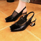 Damen Slingback-Pumps mit luxuriösem Metallic-Detail R&B