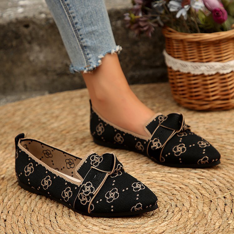 Damen Stilvolle und komfortable Ballerinas mit großem Schleifendetail R&B