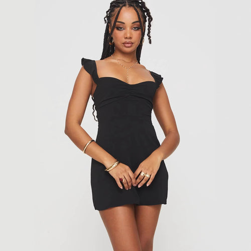 Damen romantisches Sommerkleid mit floralen Stickereien und Rüschendetails R&B