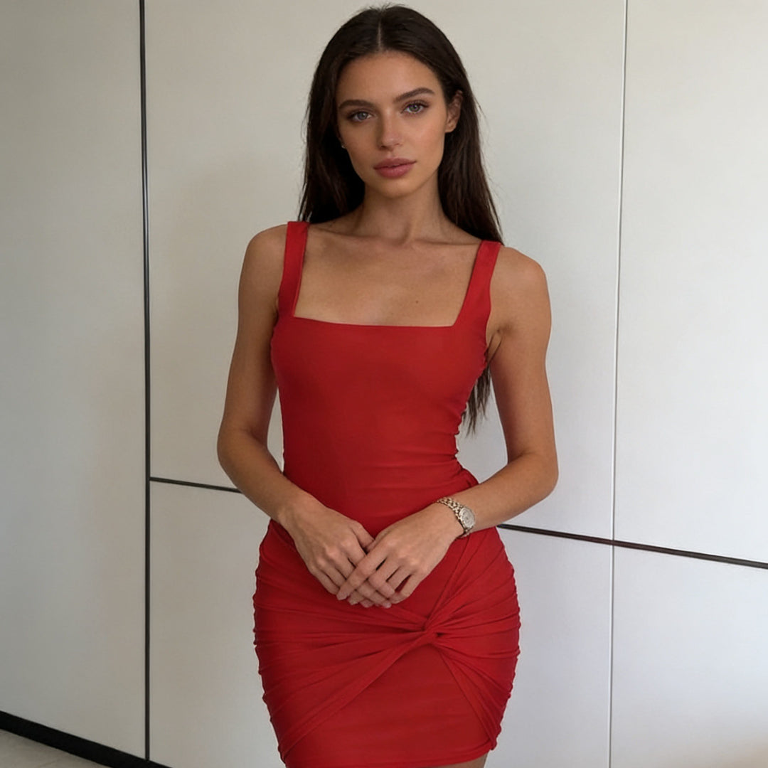 Damen Figurbetontes Minikleid mit Wickeldetail R&B