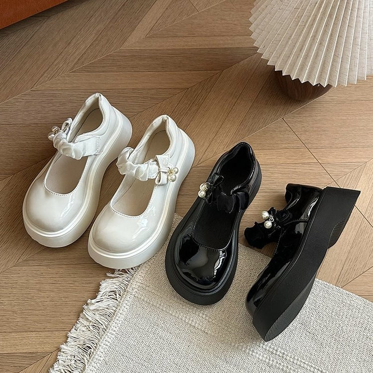 Damen modische Plateausneaker mit eleganter Schleifen-Applikation R&B