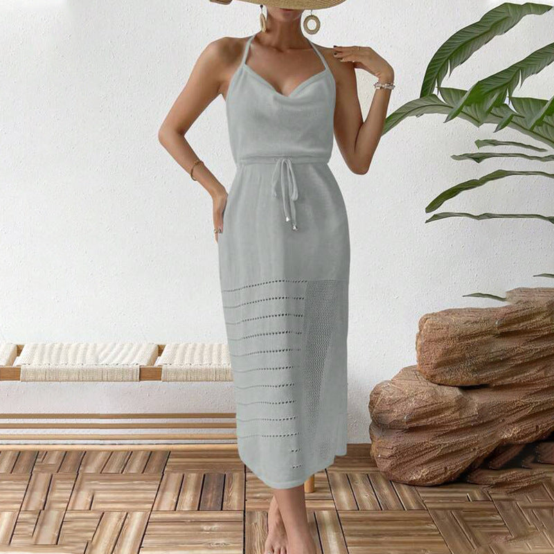 Damen luftiges Strandkleid mit verstellbarem Träger R&B