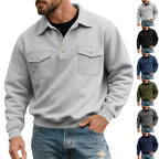 Herren nan Pullover mit Polokragen und aufgesetzten Brusttaschen R&B