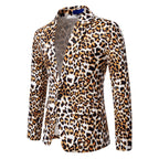 Herren modischer Anzugblazer mit auffälligem Leopardenmuster R&B